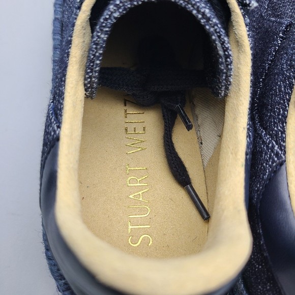 Stuart Weitzman Daryl Platform Espadrille Canvas Sneakers Indigo sz 8.5 new - Picture 6 of 9
